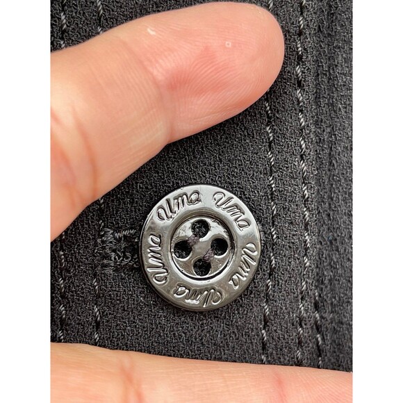 UMA Estnation Black Military Blazer | Dark Academia Stand Collar Jacket 38/4 - Picture 5 of 12